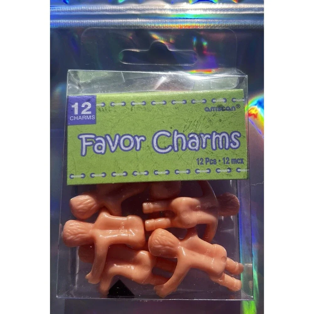 Amscan Baby Shower Favor Charms 12 Pc Pink Baby Charms NIP